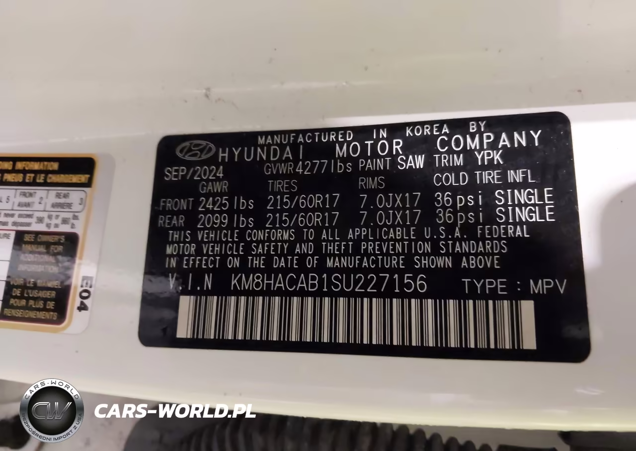2025 Hyundai Kona Se VIN:KM8HACAB1SU227156 - 9