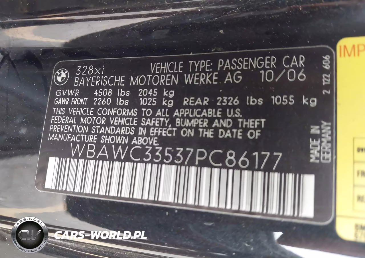 2007 BMW 328Xi VIN:WBAWC33537PC86177 - 9