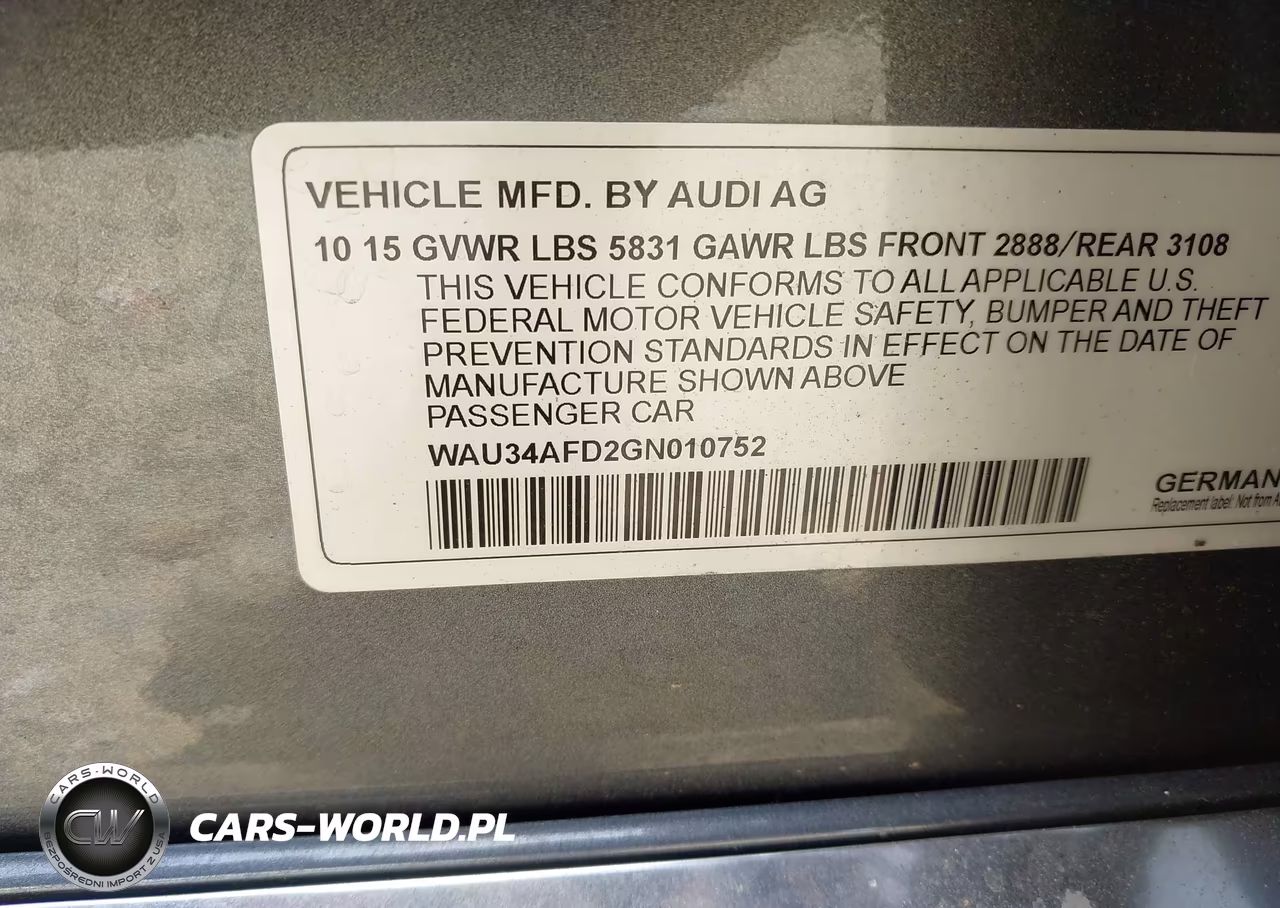 2016 Audi A8 L 3.0T VIN:WAU34AFD2GN010752 - 9