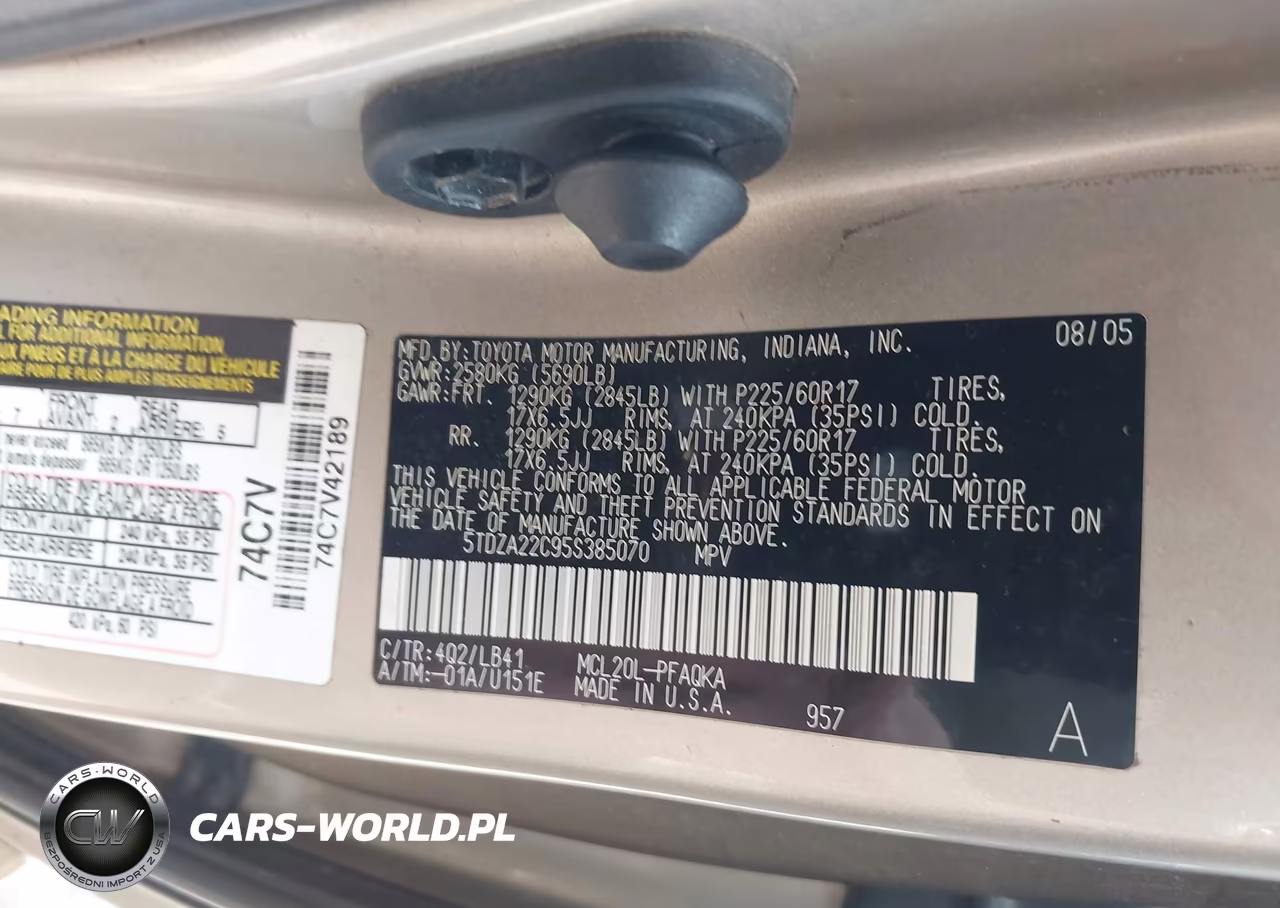 2005 Toyota Sienna Xle VIN:5TDZA22C95S385070 - 9
