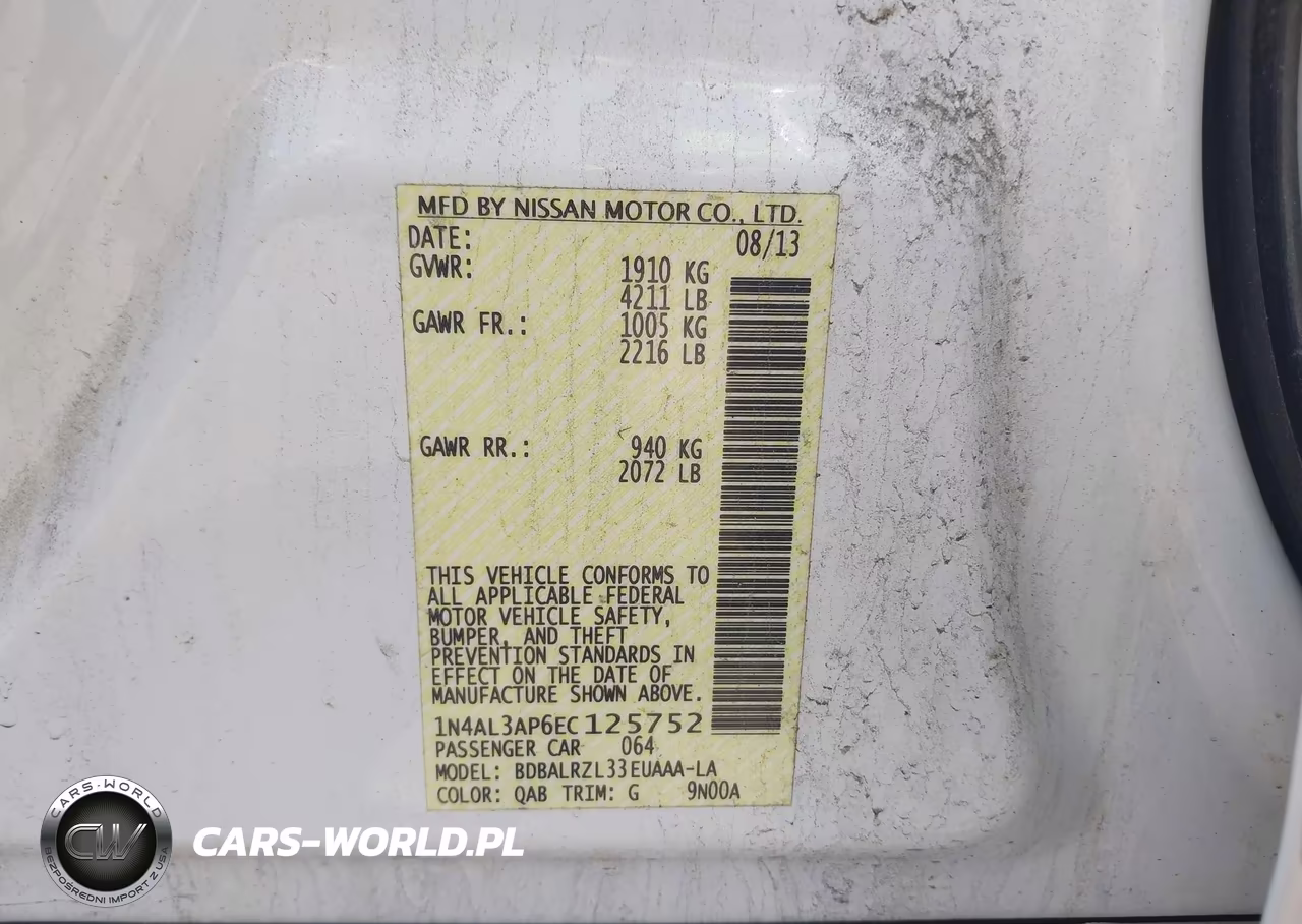 2014 Nissan Altima 2.5 S VIN:1N4AL3AP6EC125752 - 9