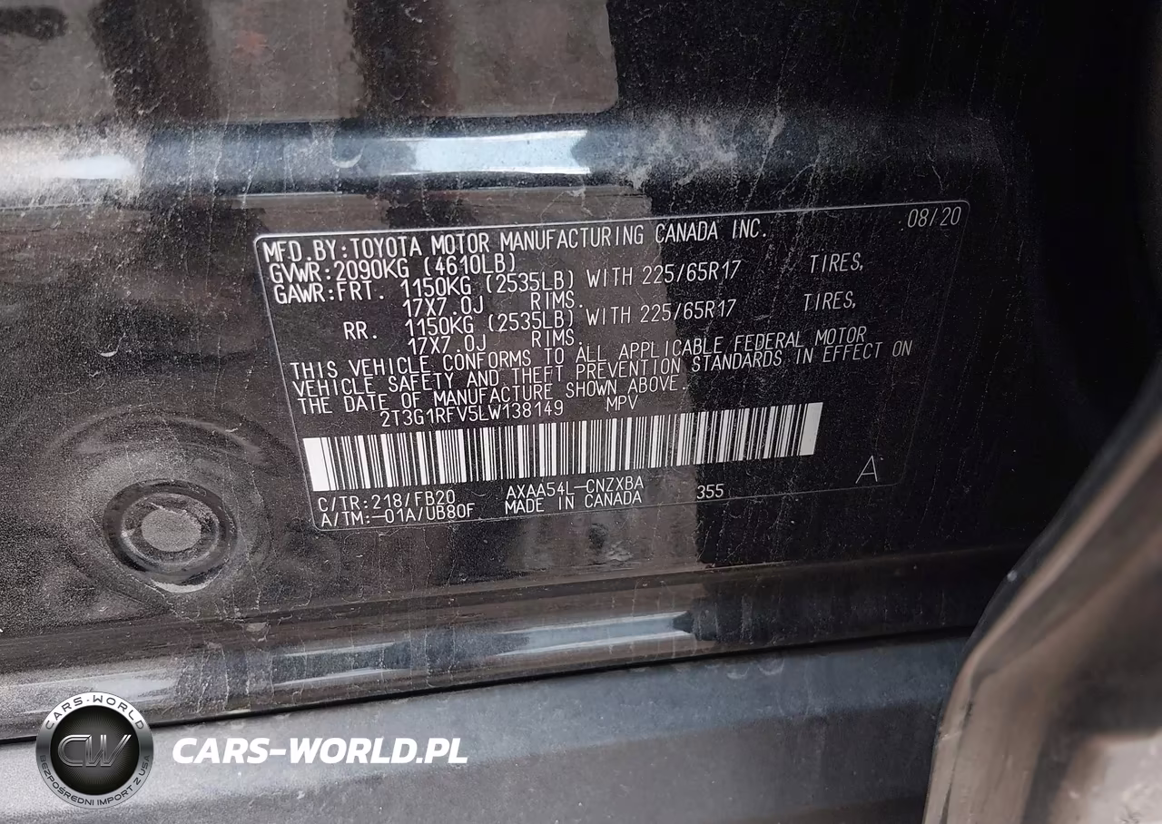 2020 Toyota Rav4 Le VIN:2T3G1RFV5LW138149 - 9