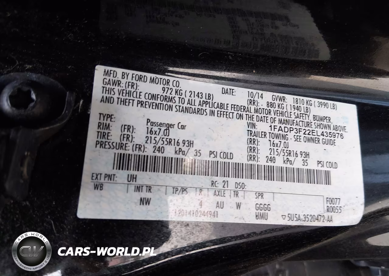 2014 Ford Focus Se VIN:1FADP3F22EL435976 - 9