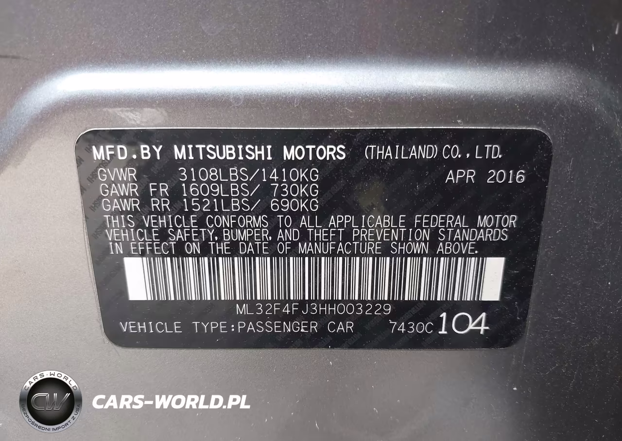 2017 Mitsubishi Mirage G4 Se VIN:ML32F4FJ3HH003229 - 8