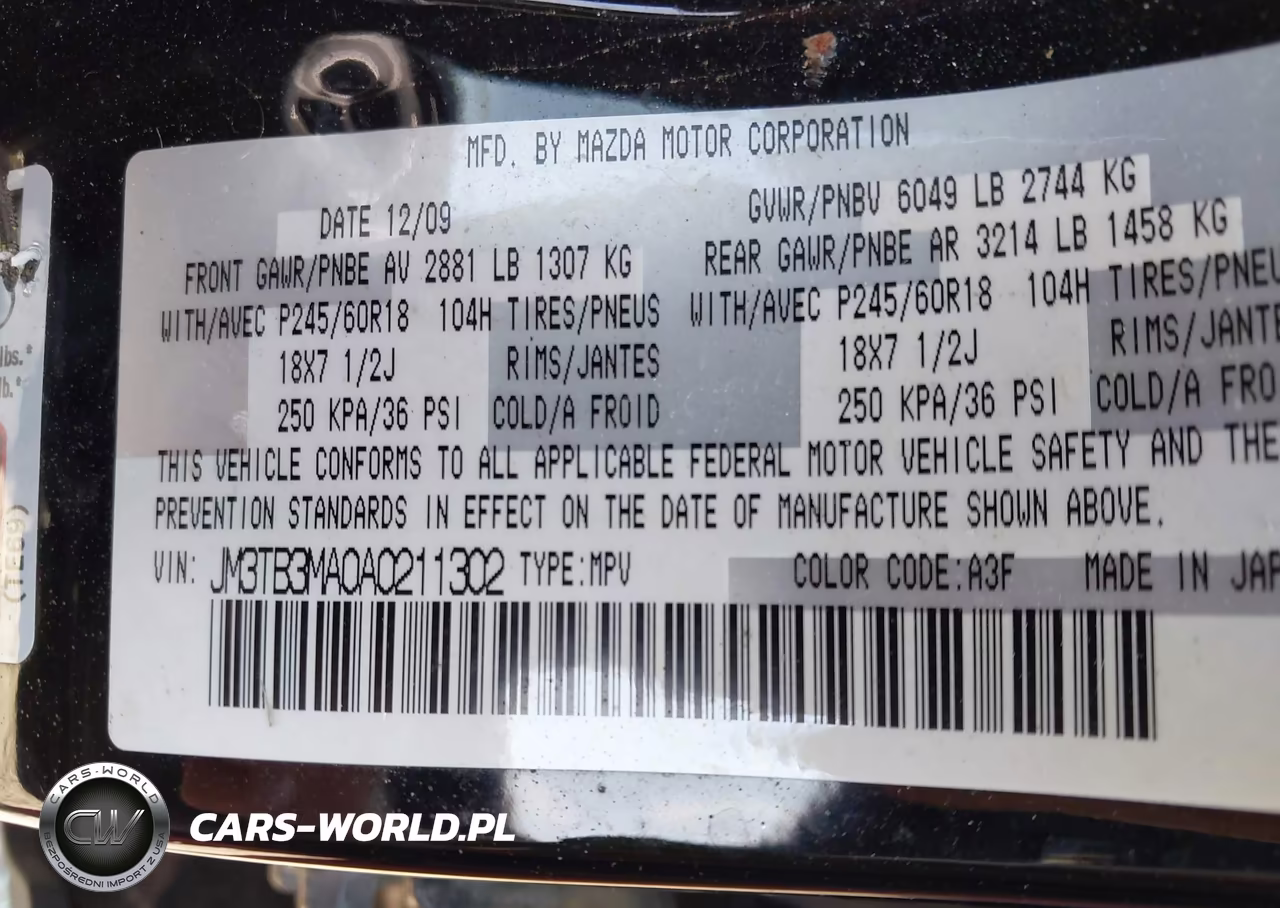 2010 Mazda Cx-9 Touring VIN:JM3TB3MA0A0211302 - 9
