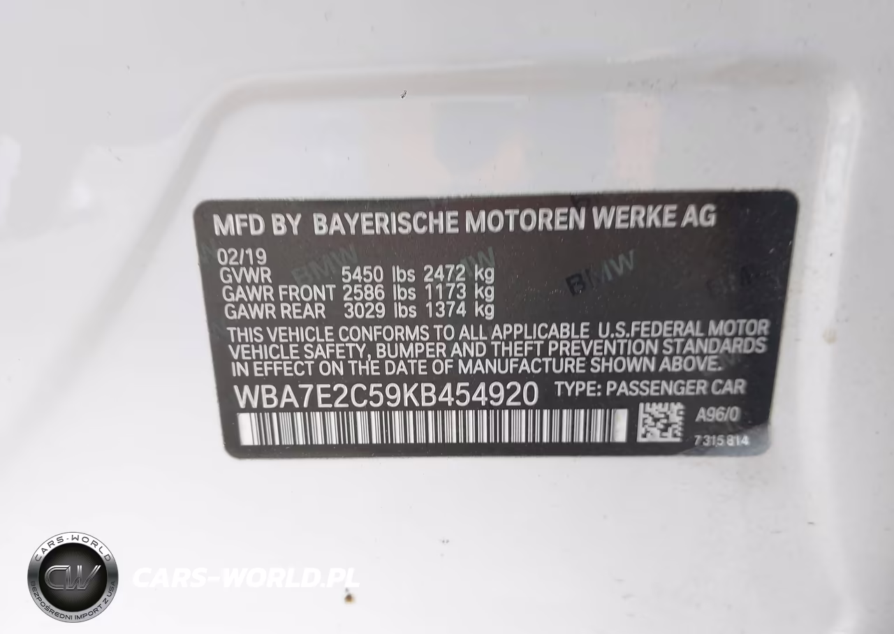 2019 BMW 740I VIN:WBA7E2C59KB454920 - 9