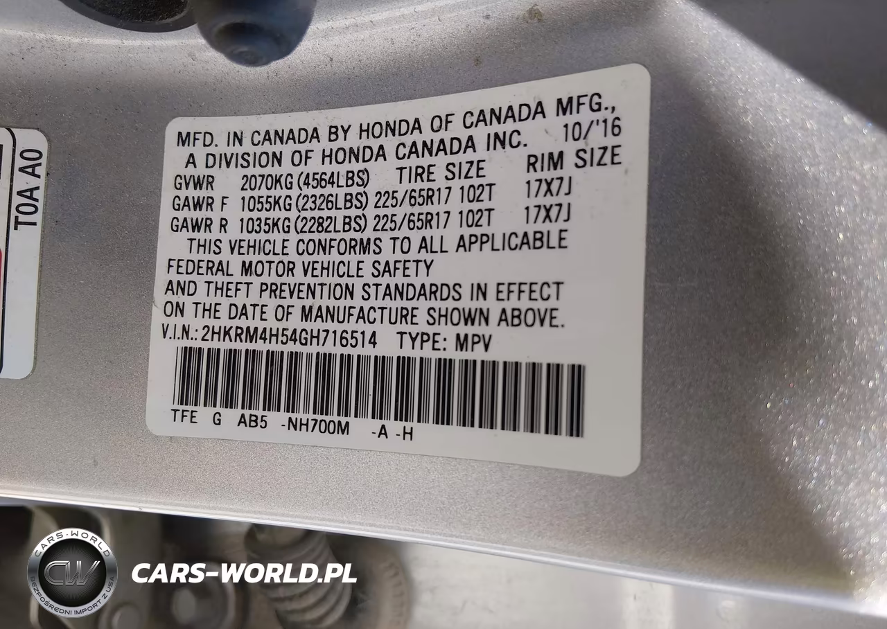 2016 Honda Cr-V Ex VIN:2HKRM4H54GH716514 - 9