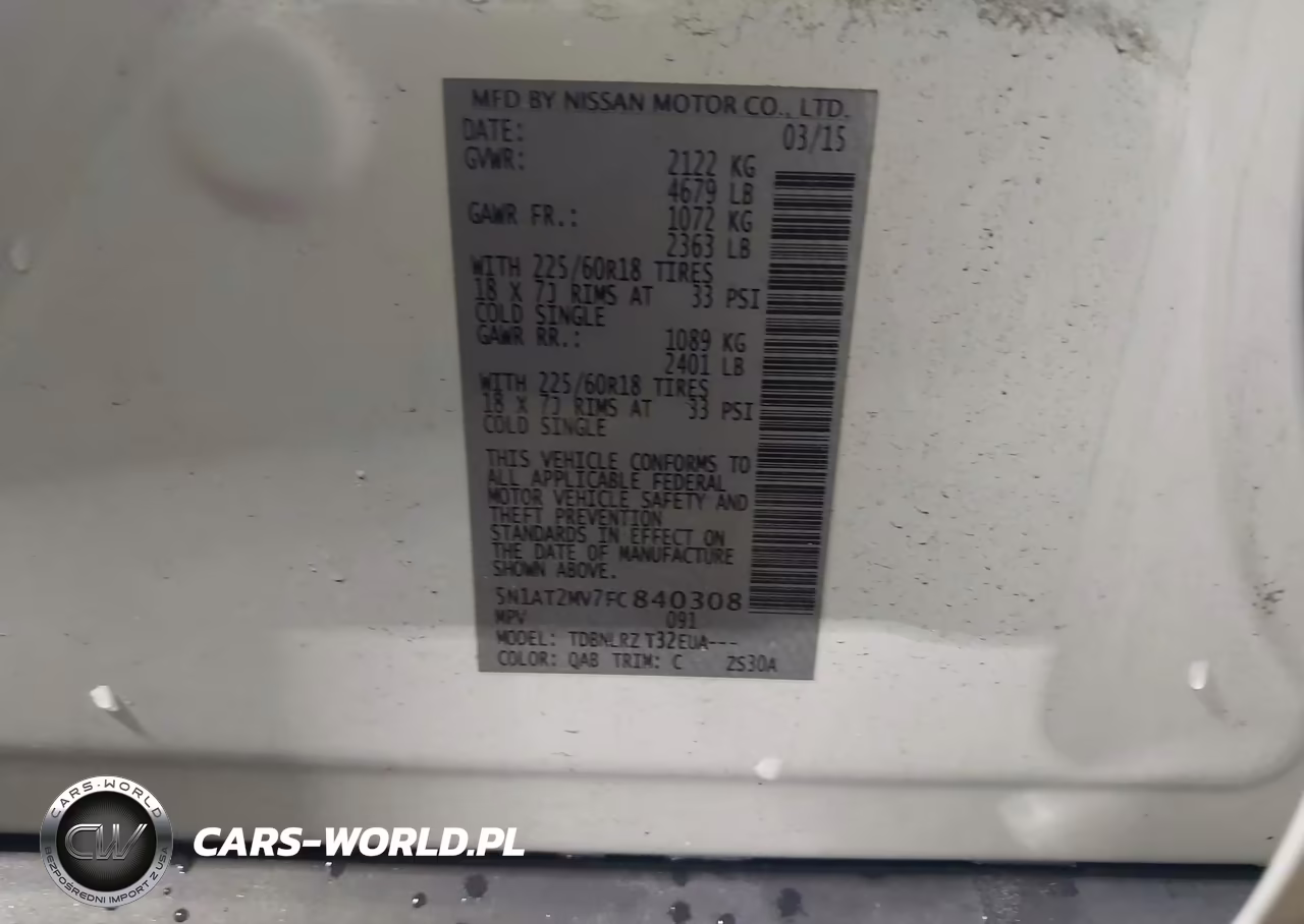 2015 Nissan Rogue Sl VIN:5N1AT2MV7FC840308 - 9