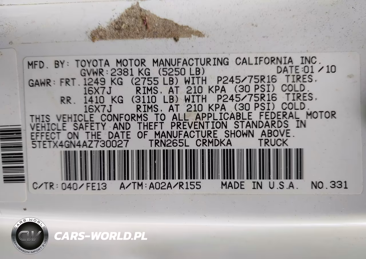 2010 Toyota Tacoma Prerunner VIN:5TETX4GN4AZ730027 - 9