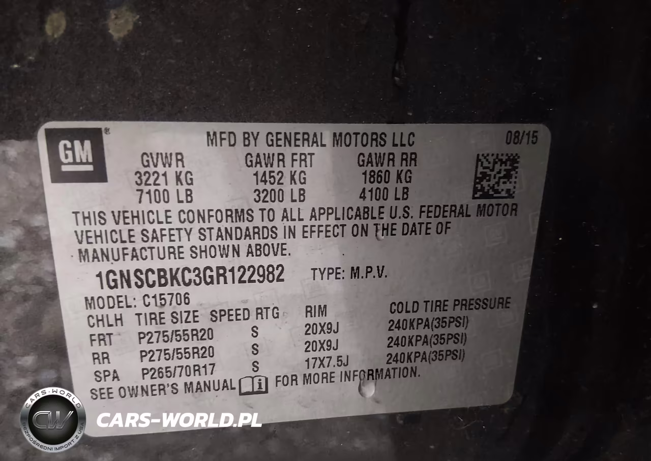 2016 Chevrolet Tahoe Lt VIN:1GNSCBKC3GR122982 - 9