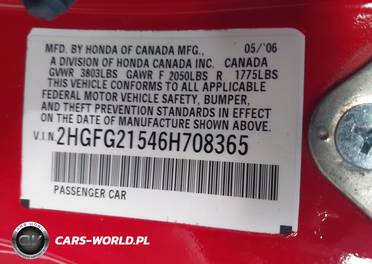 2006 Honda Civic Si VIN:2HGFG21546H708365 - 9