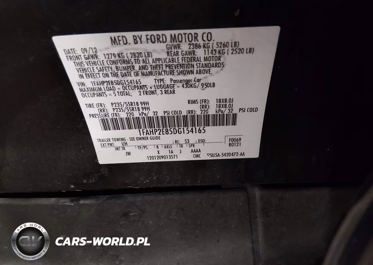 2013 Ford Taurus Sel VIN:1FAHP2E85DG154165 - 9