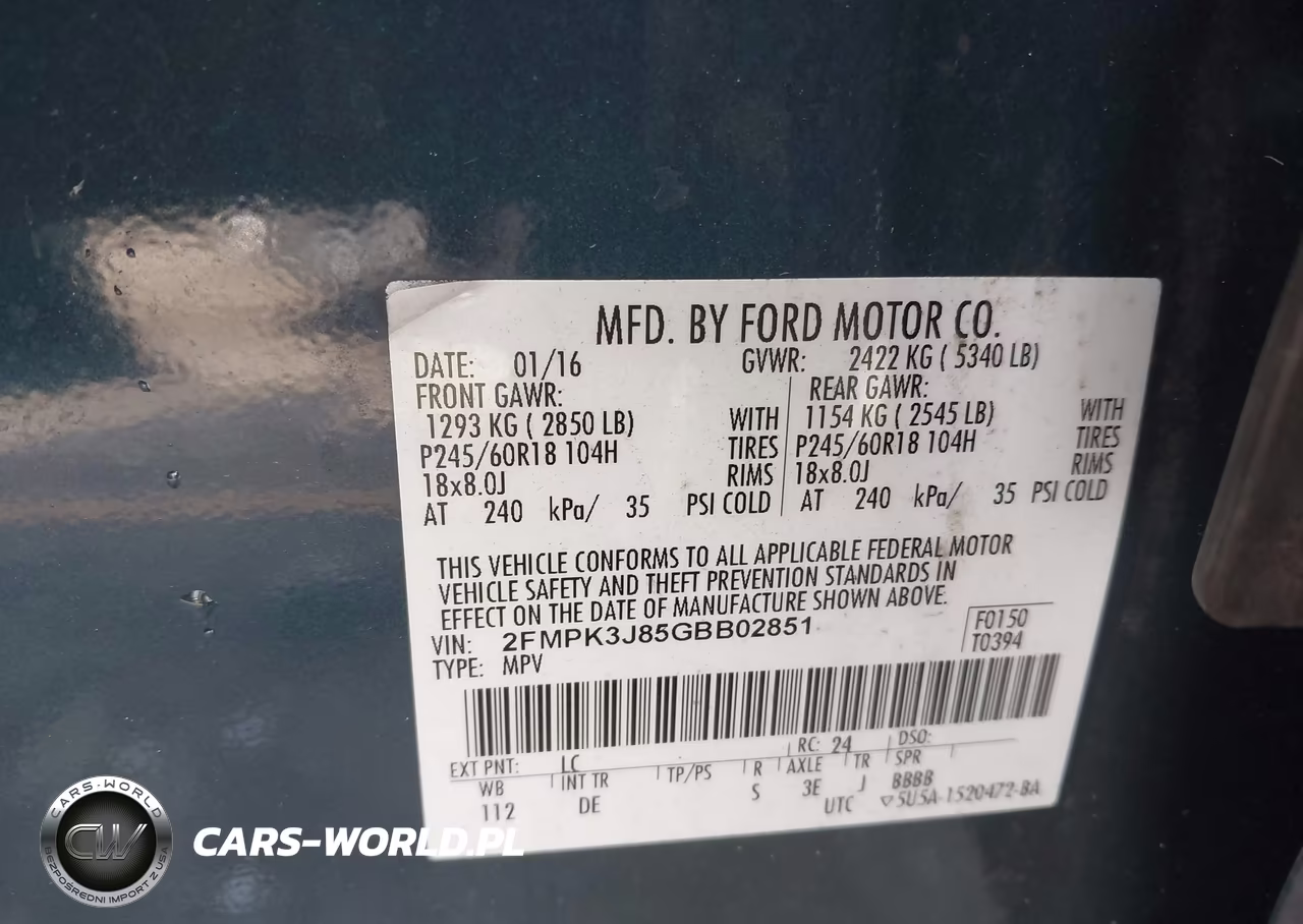 2016 Ford Edge Sel VIN:2FMPK3J85GBB02851 - 9