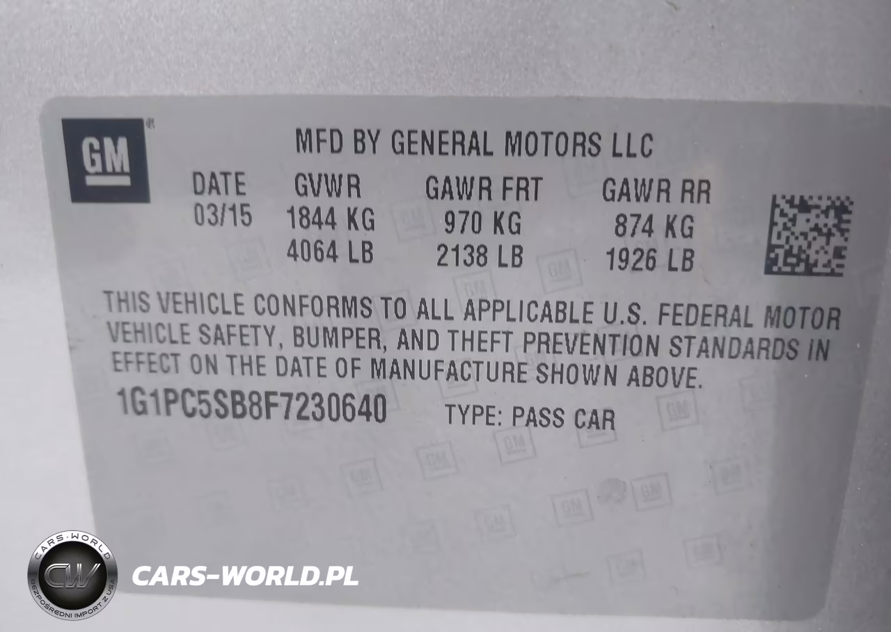 2015 Chevrolet Cruze 1Lt Auto VIN:1G1PC5SB8F7230640 - 9