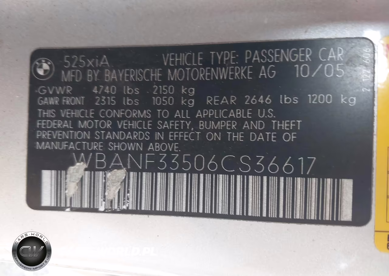 2006 BMW 525Xi VIN:WBANF33506CS36617 - 9