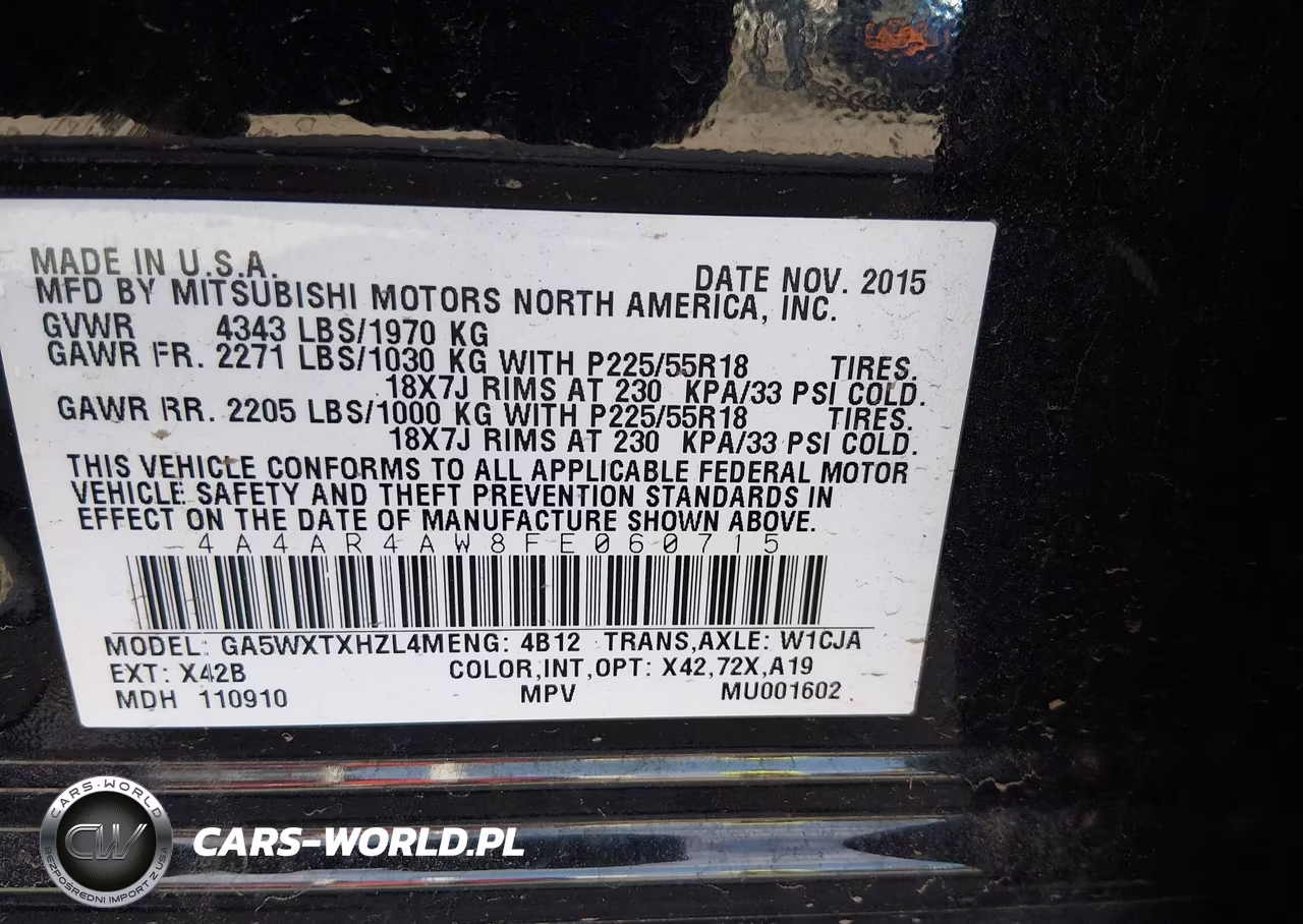 2015 Mitsubishi Outlander Sport Gt VIN:4A4AR4AW8FE060715 - 9