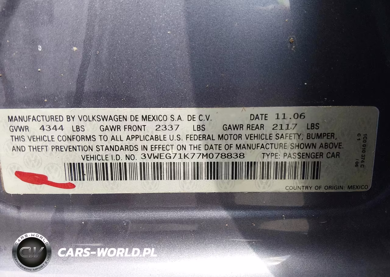 2007 Volkswagen Jetta Wolfsburg Edition VIN:3VWEG71K77M078838 - 9