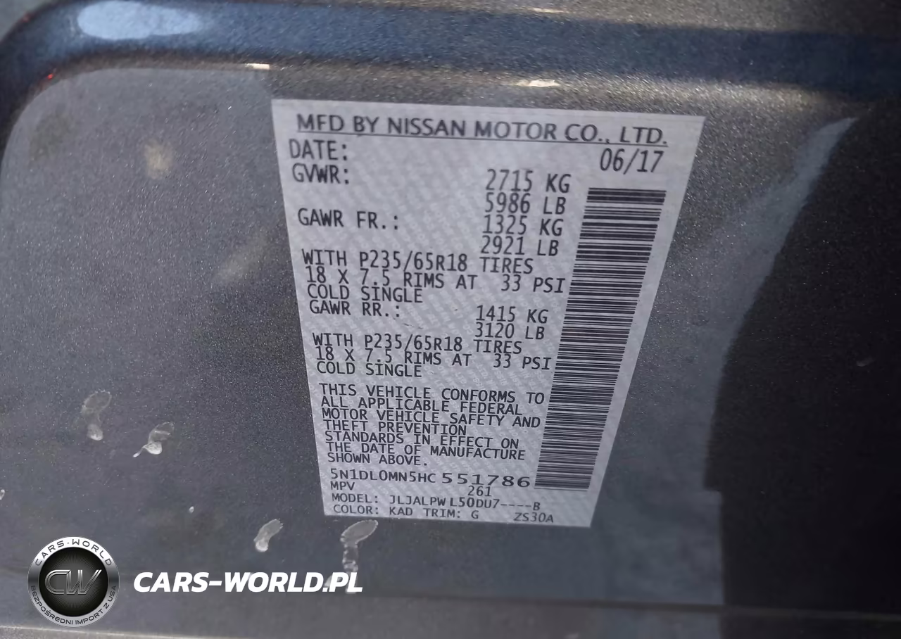 2017 Infiniti Qx60 VIN:5N1DL0MN5HC551786 - 9