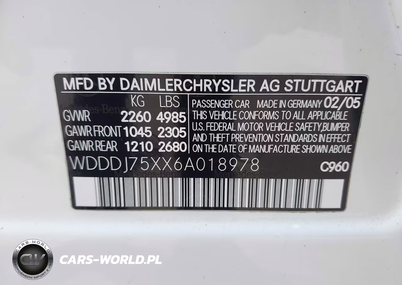 2006 Mercedes-Benz Cls 500 VIN:WDDDJ75XX6A018978 - 9