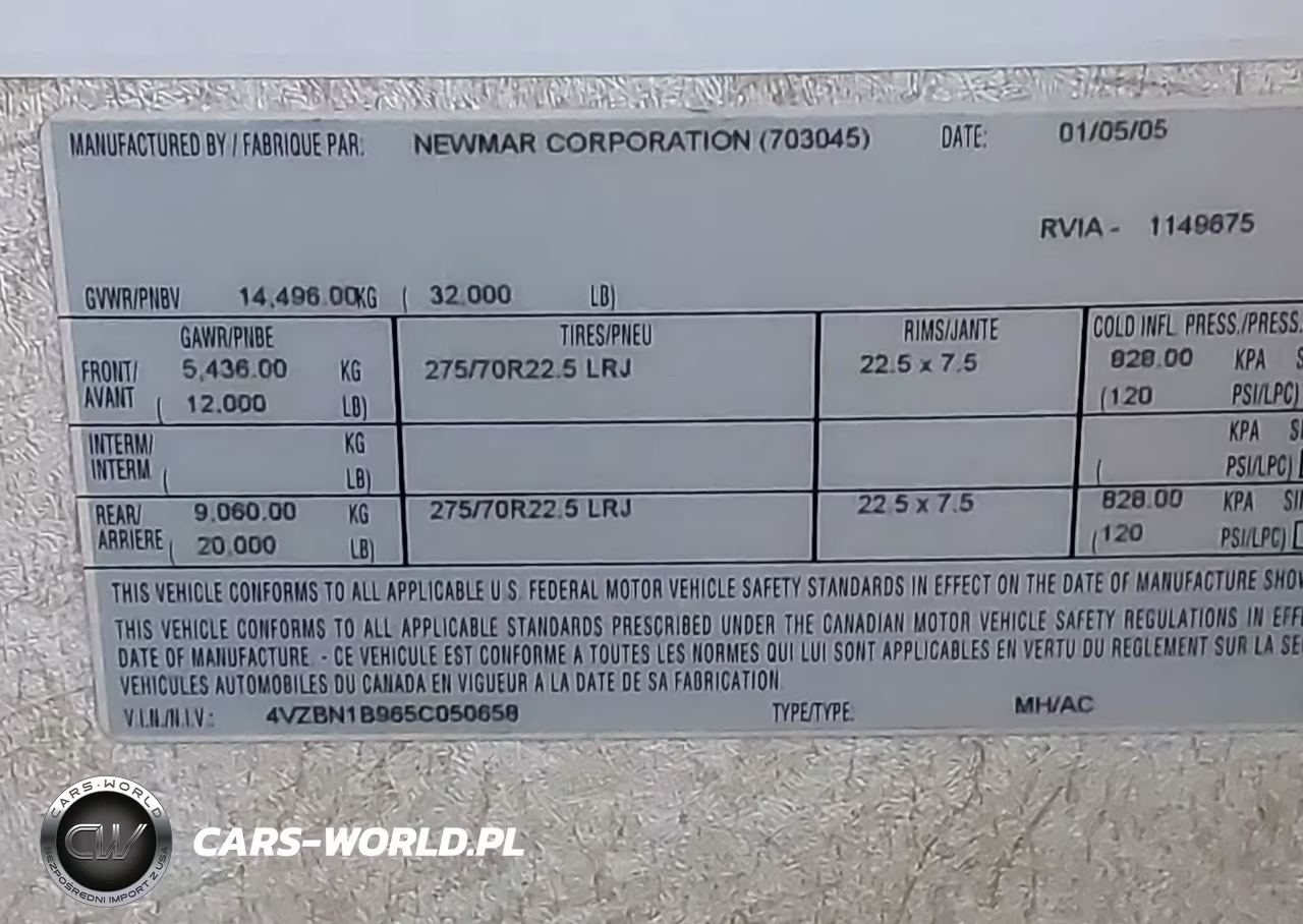 2005 Spartan Motors Motorhome 4Vz VIN:4VZBN1B965C050658 - 12