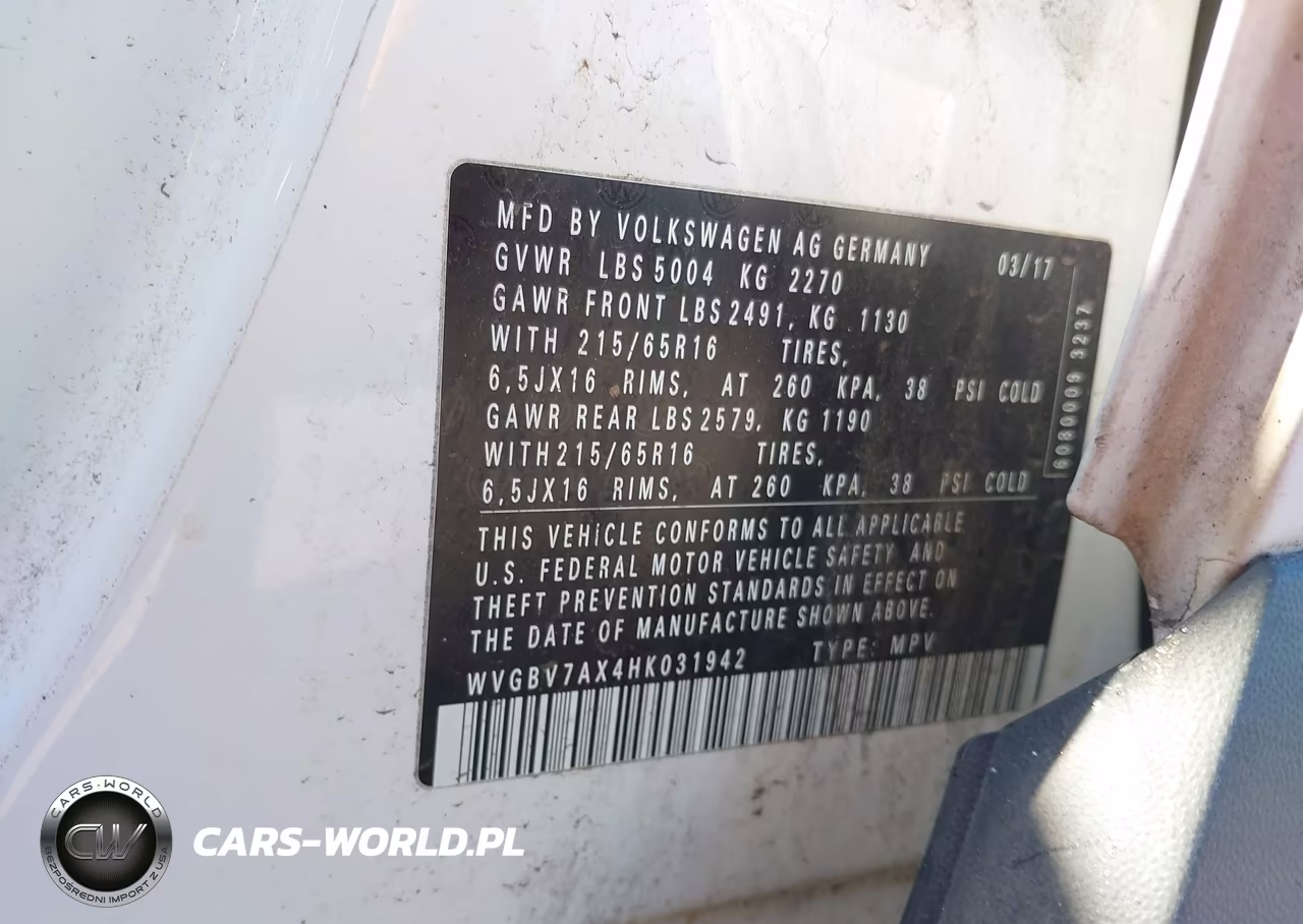 2017 Volkswagen Tiguan 2.0T-2.0T S VIN:WVGBV7AX4HK031942 - 9