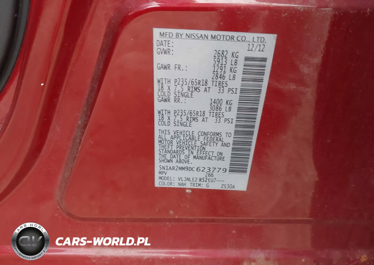 2013 Nissan Pathfinder Sv VIN:5N1AR2MM9DC623779 - 9