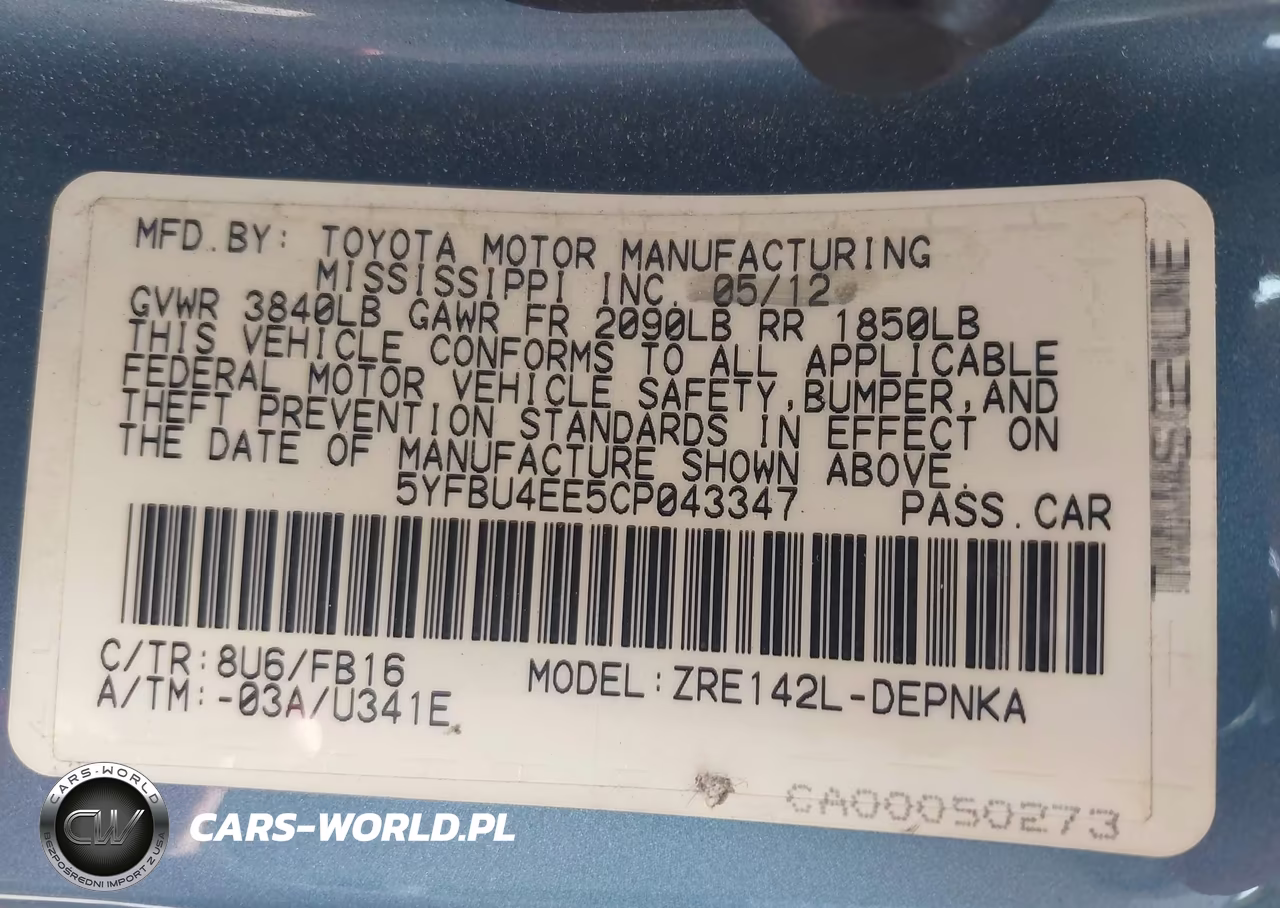 2012 Toyota Corolla Le VIN:5YFBU4EE5CP043347 - 9