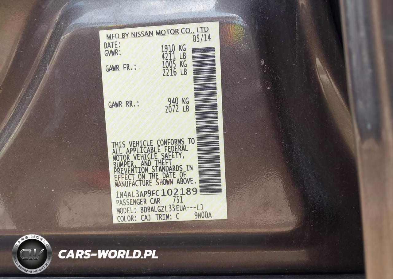 2015 Nissan Altima 2.5 S VIN:1N4AL3AP9FC102189 - 9