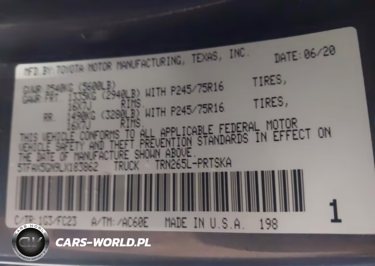 2020 Toyota Tacoma Sr5 VIN:5TFAX5GN9LX183862 - 9
