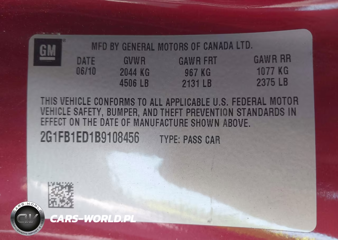 2011 Chevrolet Camaro 1Lt VIN:2G1FB1ED1B9108456 - 9