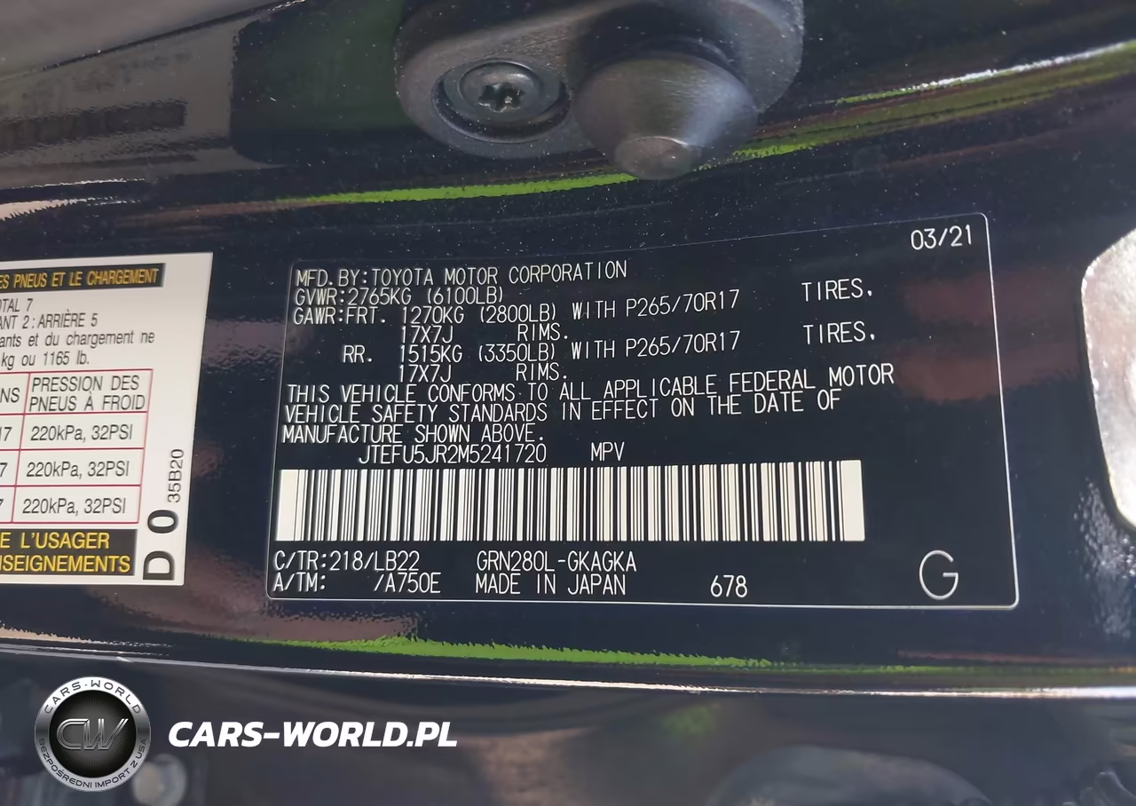 2021 Toyota 4Runner Sr5 Premium VIN:JTEFU5JR2M5241720 - 9