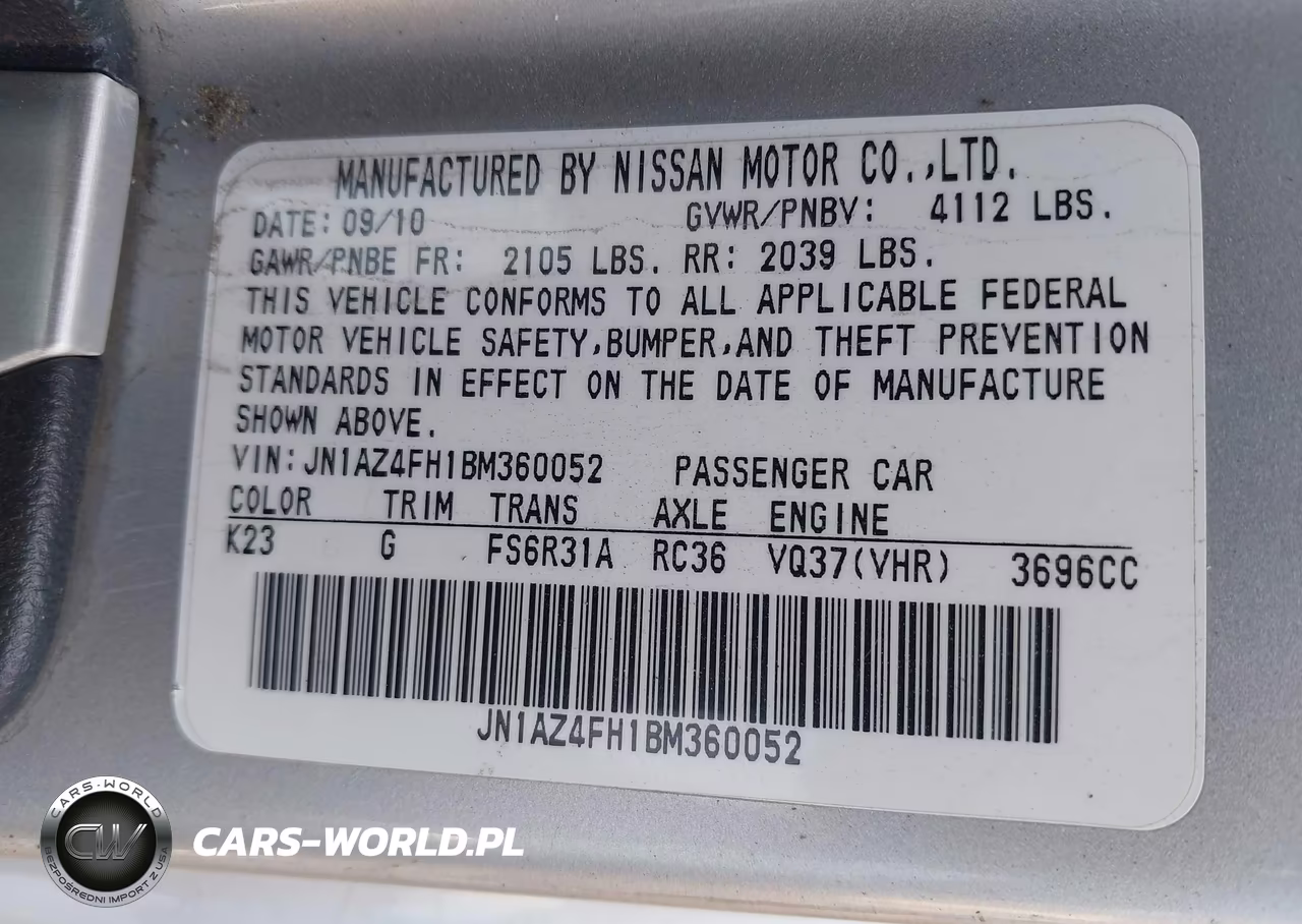 2011 Nissan 370Z Touring VIN:JN1AZ4FH1BM360052 - 9