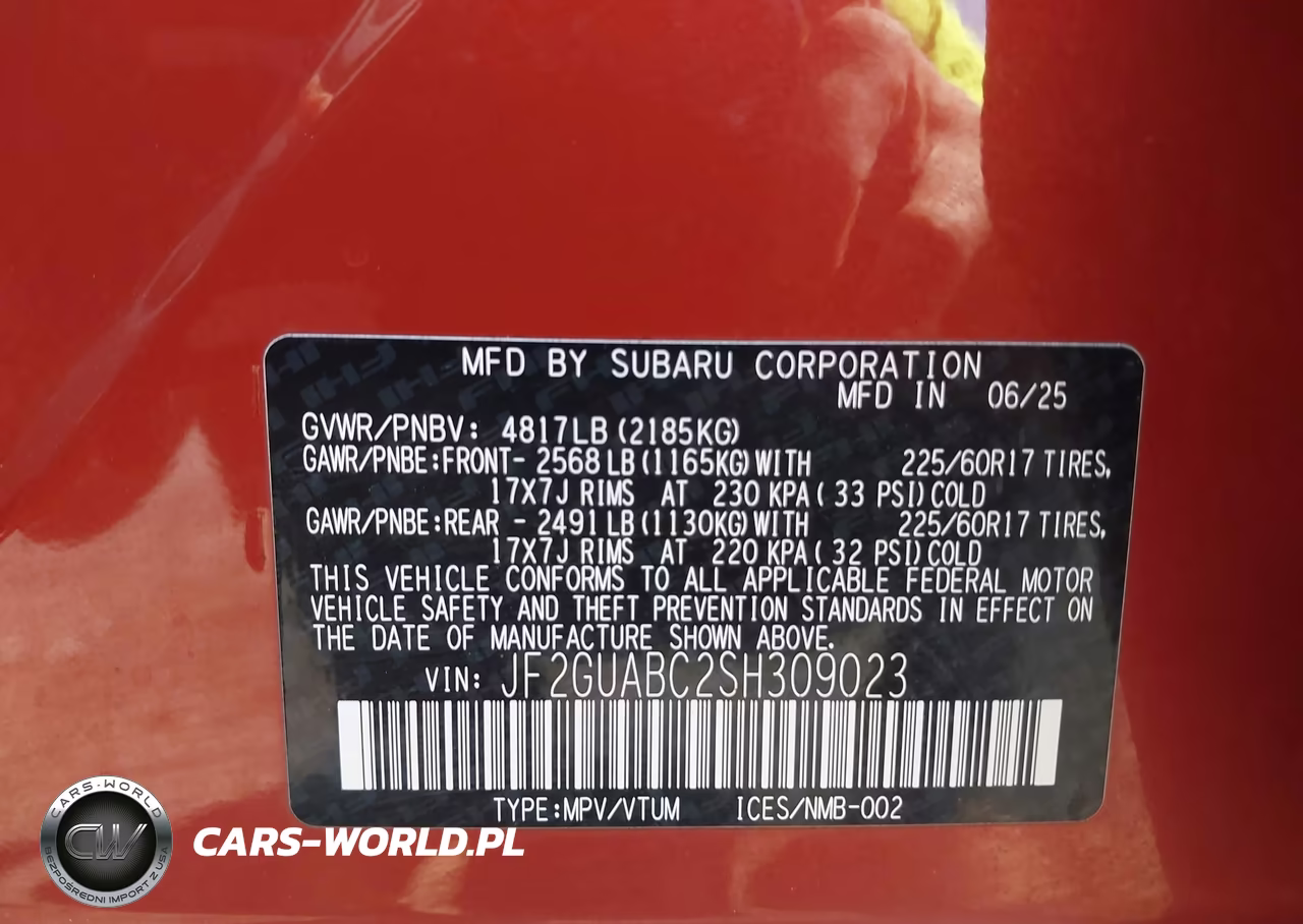 2025 Subaru Crosstrek VIN:JF2GUABC2SH309023 - 9