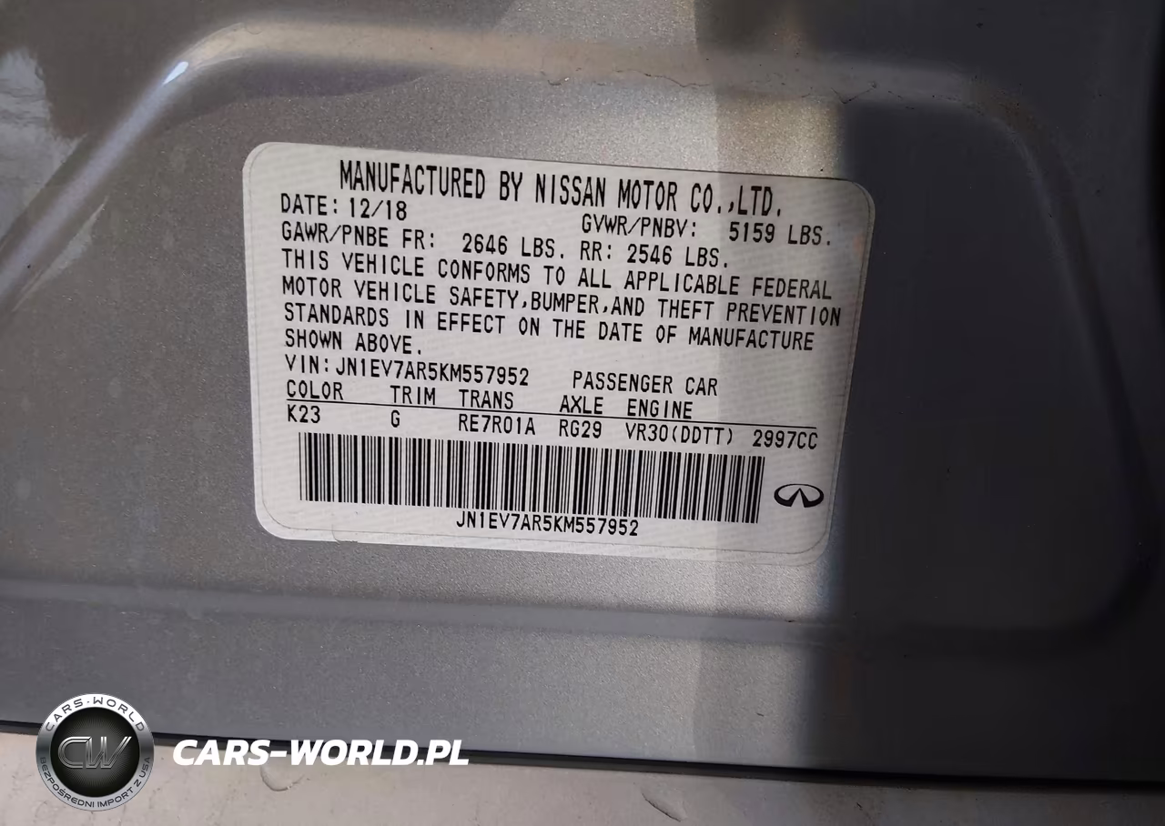 2019 Infiniti Q50 3.0T Luxe VIN:JN1EV7AR5KM557952 - 9