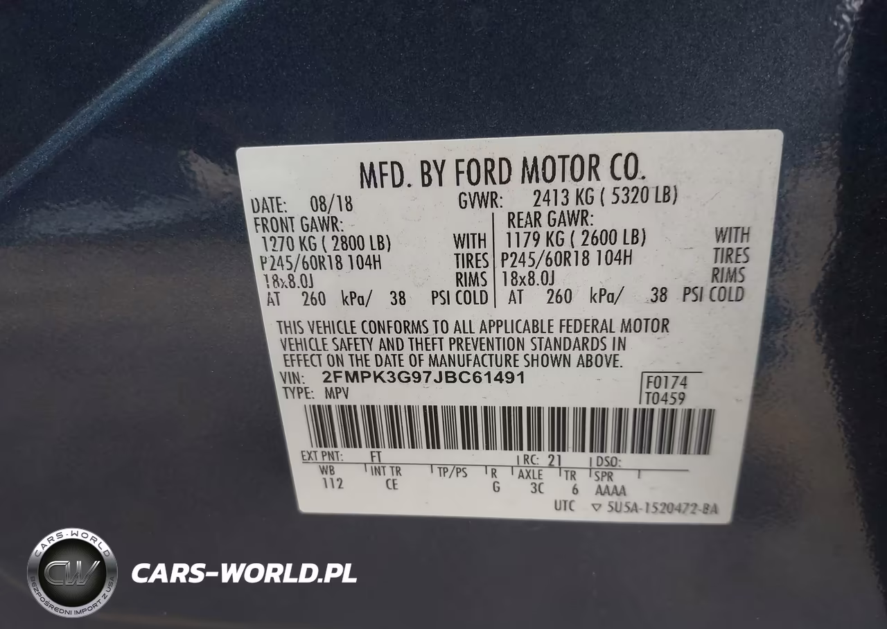 2018 Ford Edge Se VIN:2FMPK3G97JBC61491 - 9