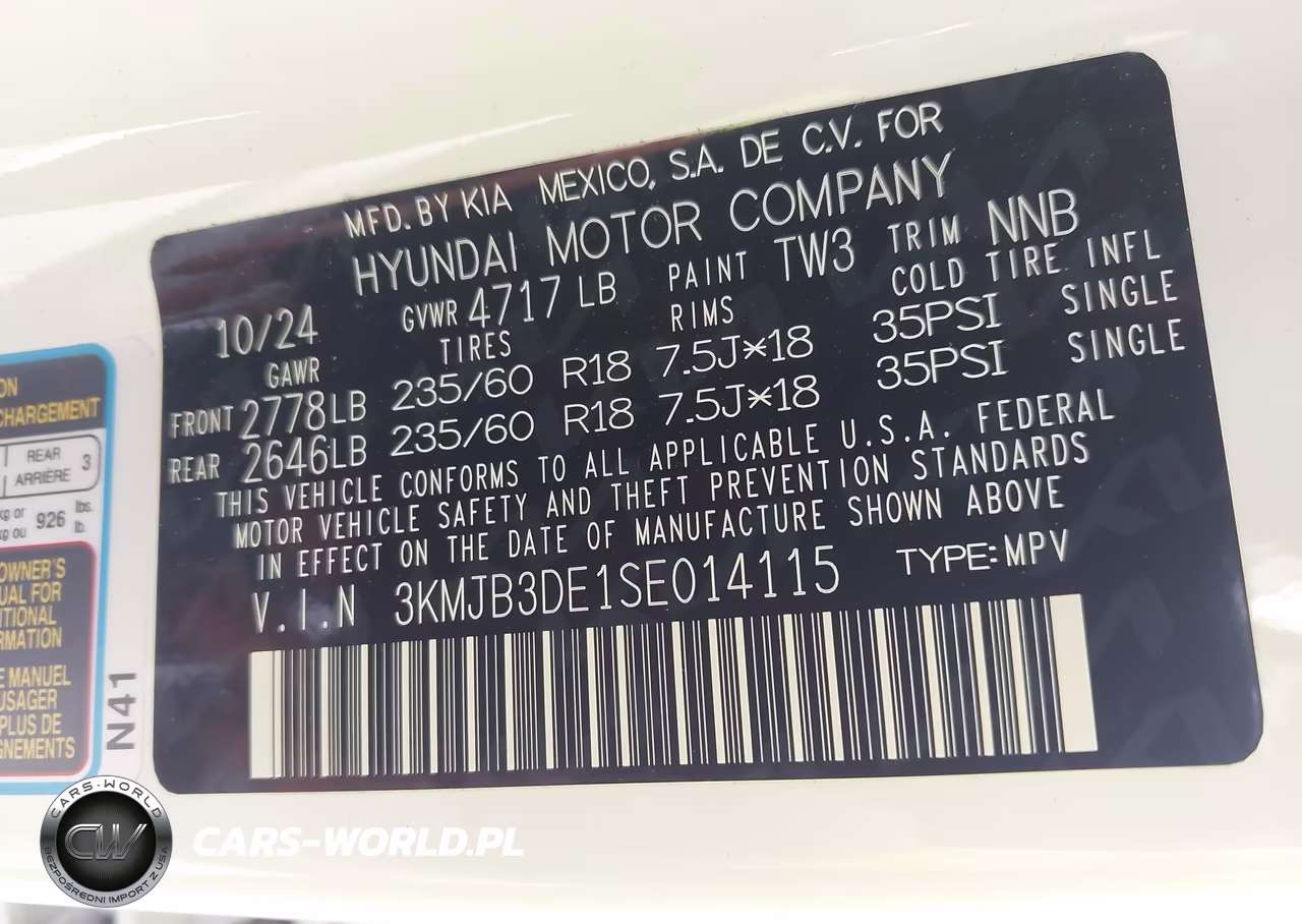 2025 Hyundai Tucson Sel VIN:3KMJB3DE1SE014115 - 9