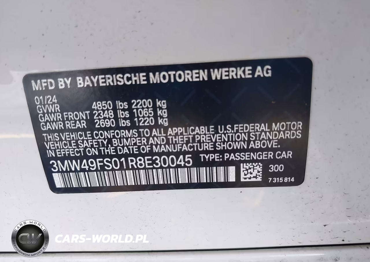 2024 BMW M340I VIN:3MW49FS01R8E30045 - 9