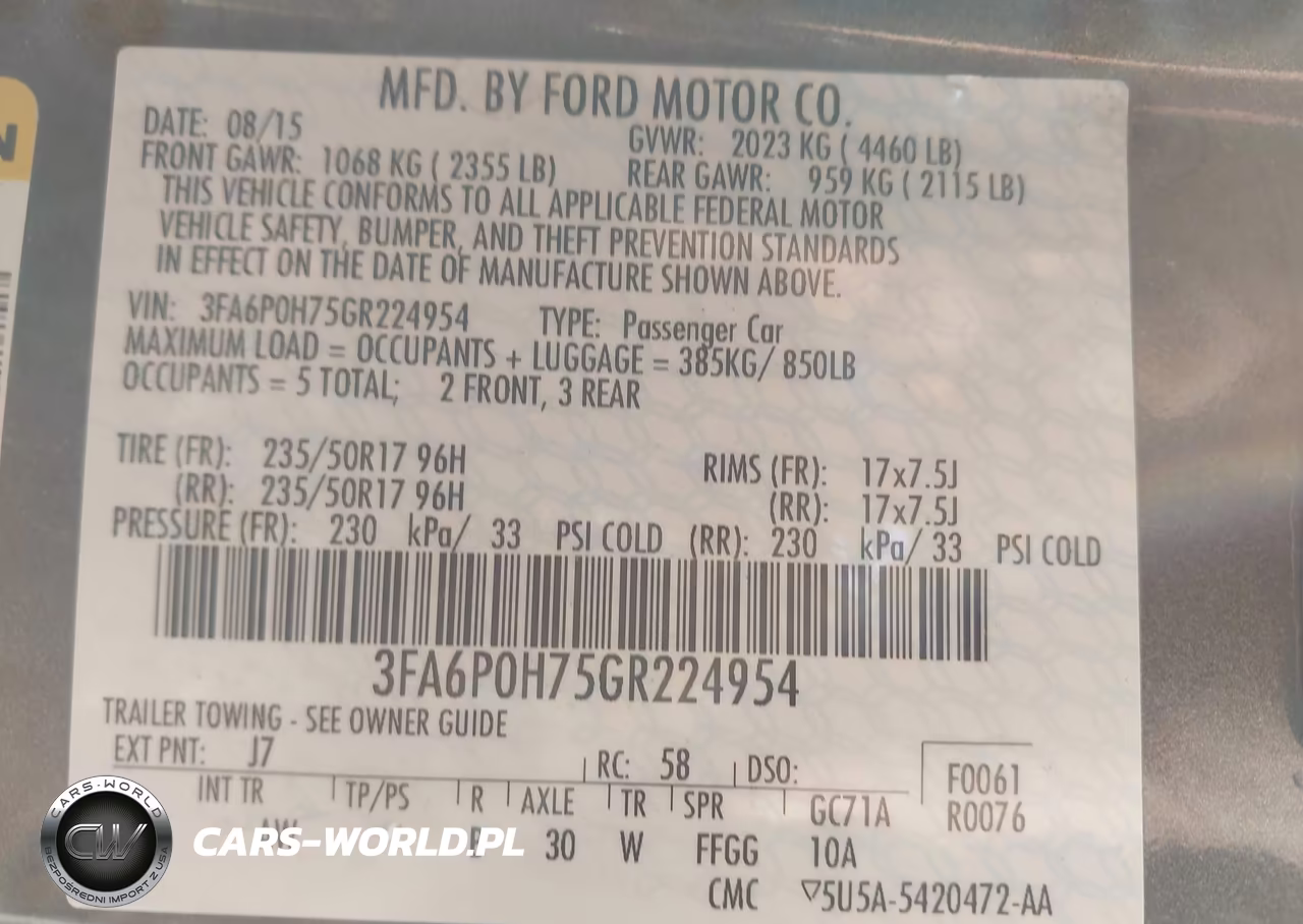 2016 Ford Fusion Se VIN:3FA6P0H75GR224954 - 9