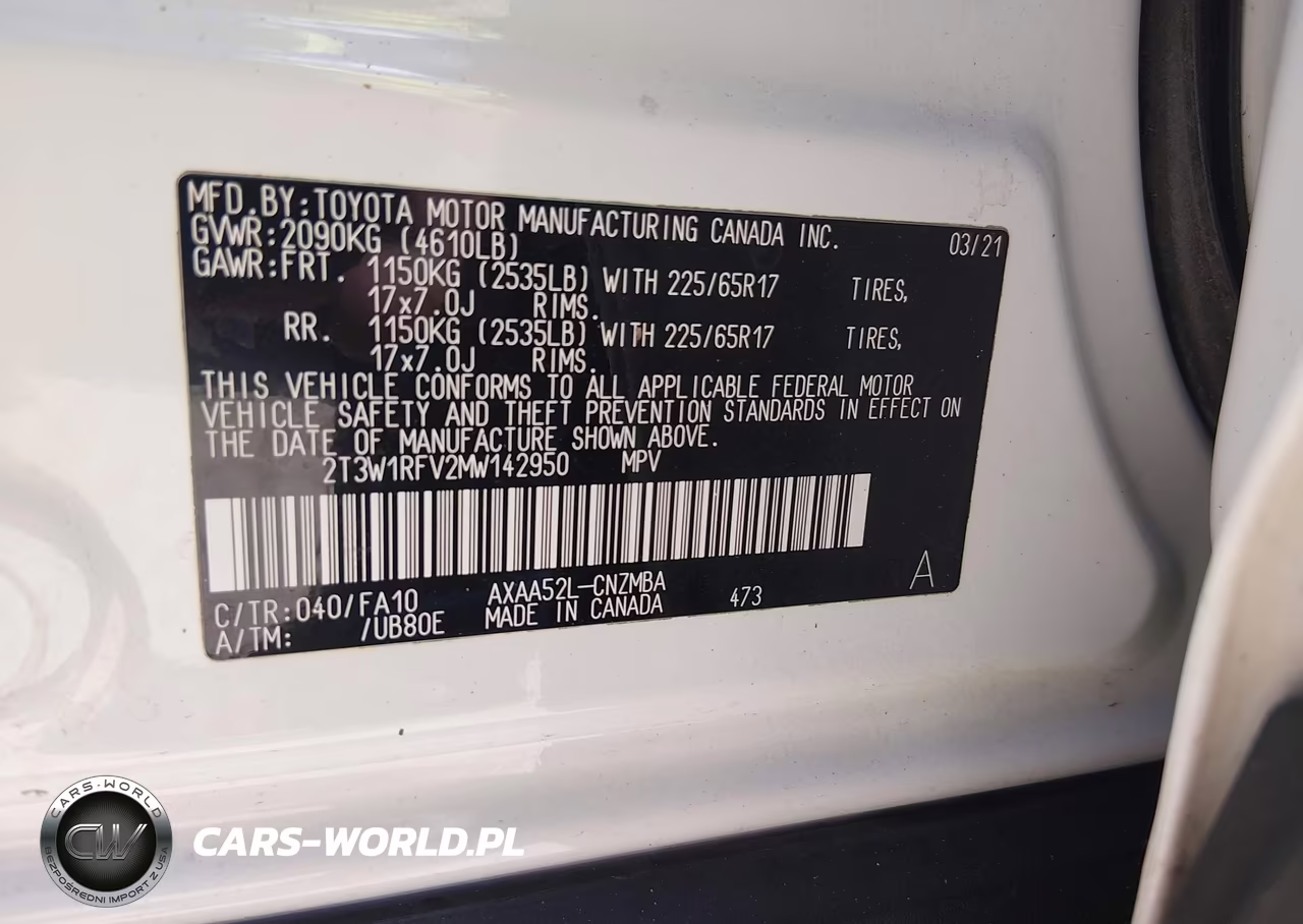 2021 Toyota Rav4 Xle VIN:2T3W1RFV2MW142950 - 9