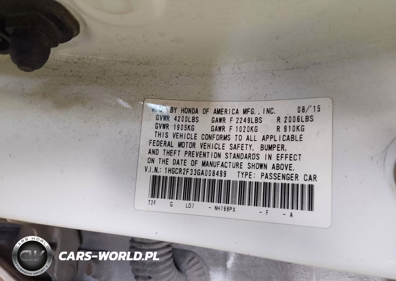 2016 Honda Accord Lx VIN:1HGCR2F33GA008499 - 9