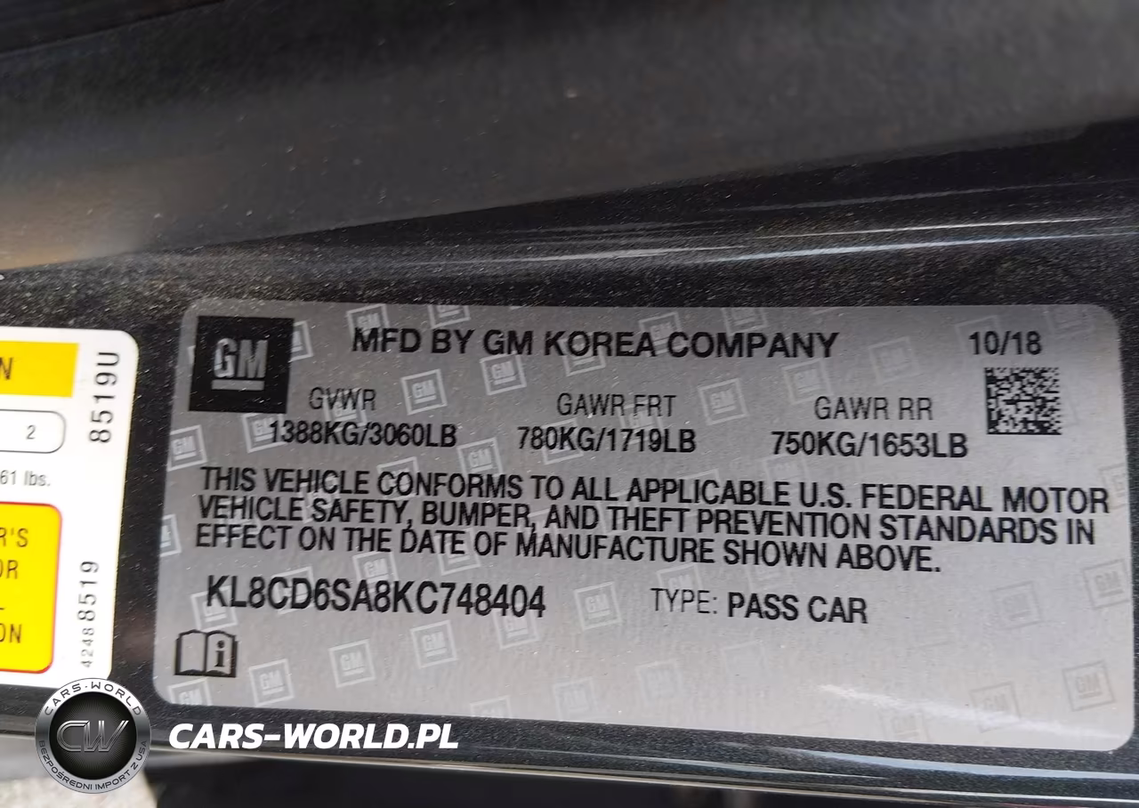 2019 Chevrolet Spark 1Lt Cvt VIN:KL8CD6SA8KC748404 - 9