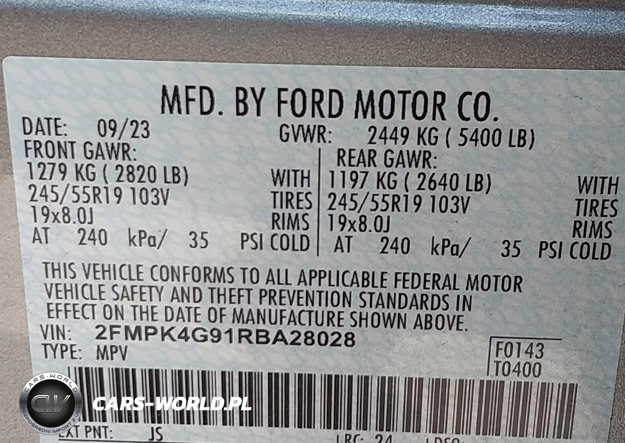 2024 Ford Edge Se VIN:2FMPK4G91RBA28028 - 9