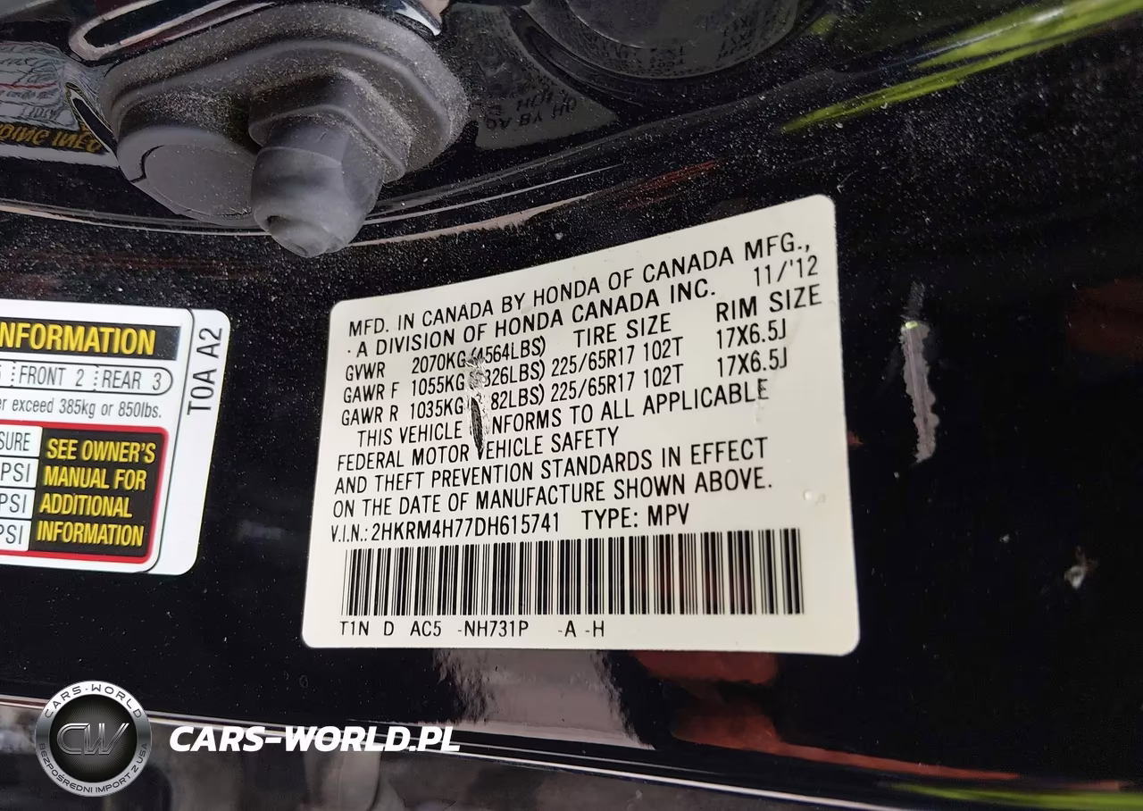 2013 Honda Cr-V Ex-L VIN:2HKRM4H77DH615741 - 9