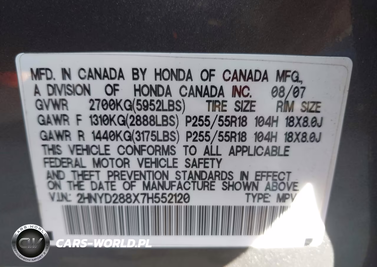 2007 Acura Mdx Sport Package VIN:2HNYD288X7H552120 - 9