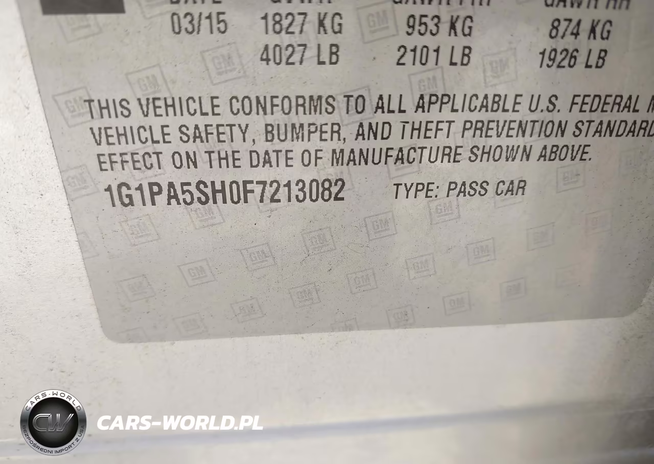 2015 Chevrolet Cruze Ls Auto VIN:1G1PA5SH0F7213082 - 9