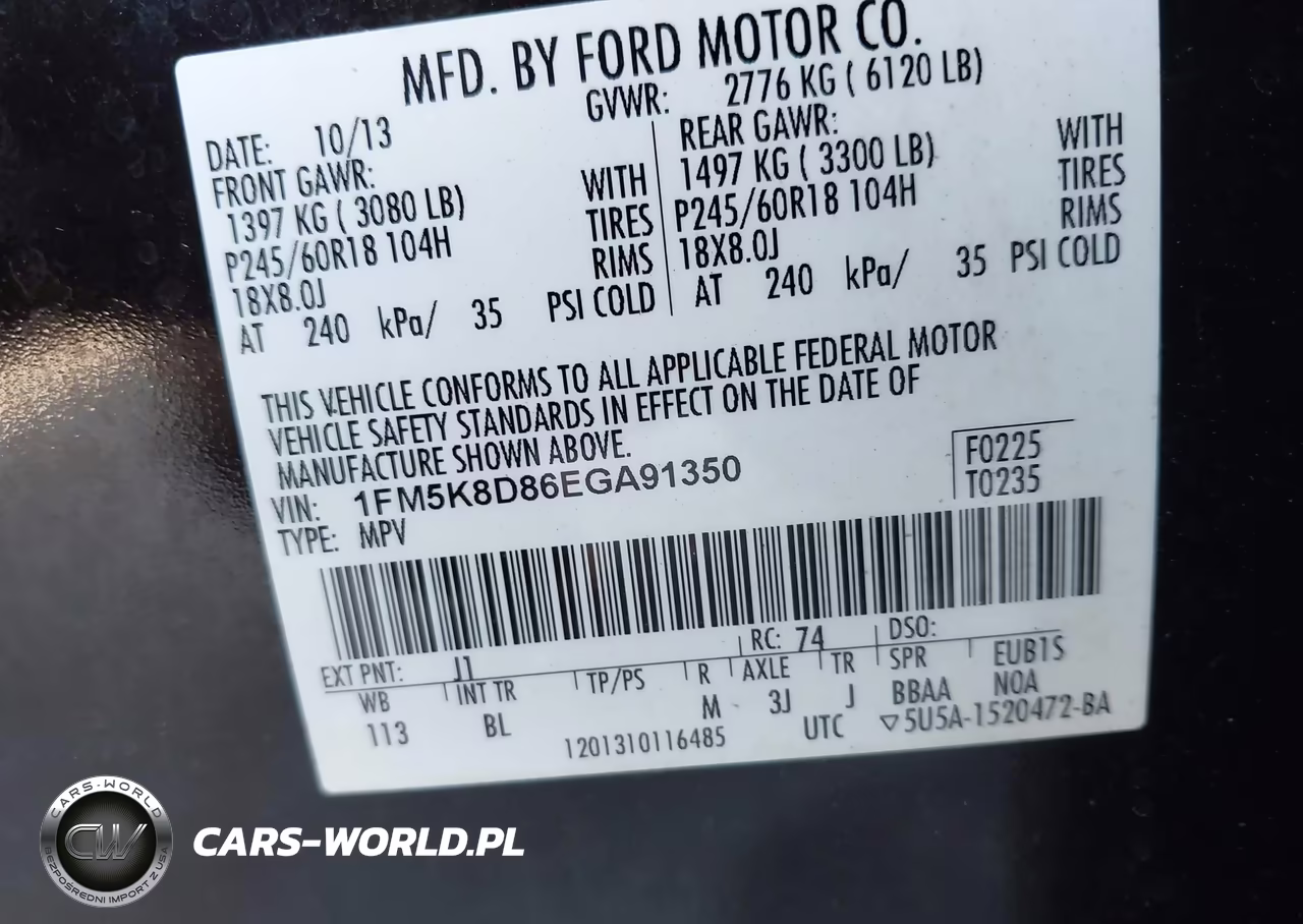 2014 Ford Explorer Xlt VIN:1FM5K8D86EGA91350 - 9