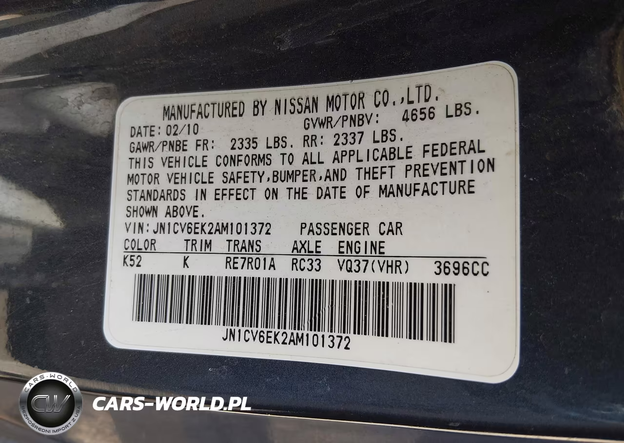 2010 Infiniti G37 VIN:JN1CV6EK2AM101372 - 9