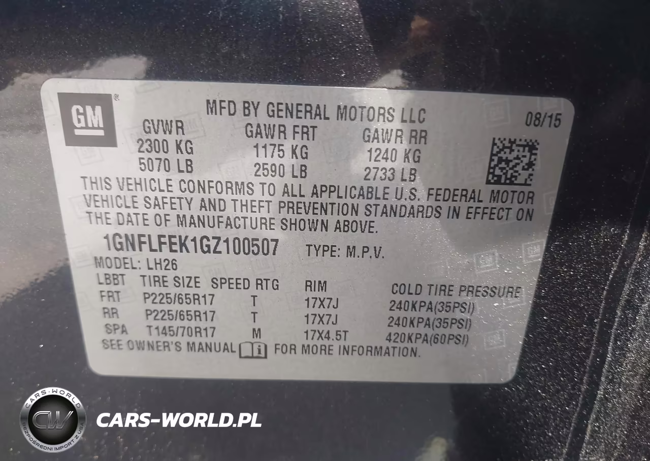 2016 Chevrolet Equinox Lt VIN:1GNFLFEK1GZ100507 - 9