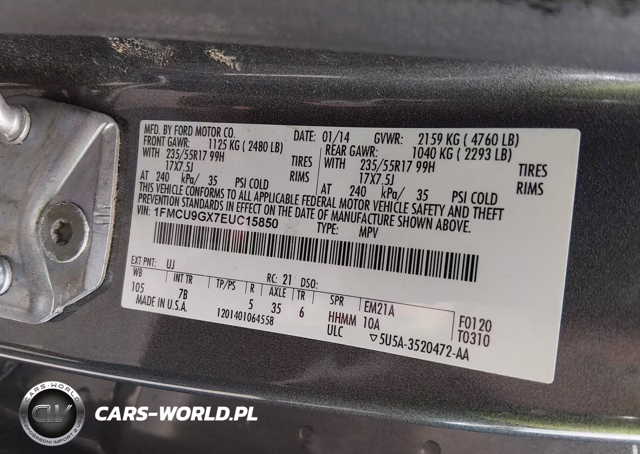 2014 Ford Escape Se VIN:1FMCU9GX7EUC15850 - 9