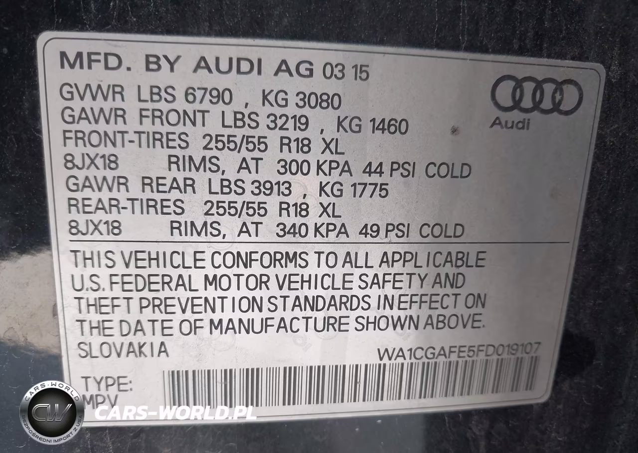 2015 Audi Q7 3.0T Premium VIN:WA1CGAFE5FD019107 - 9